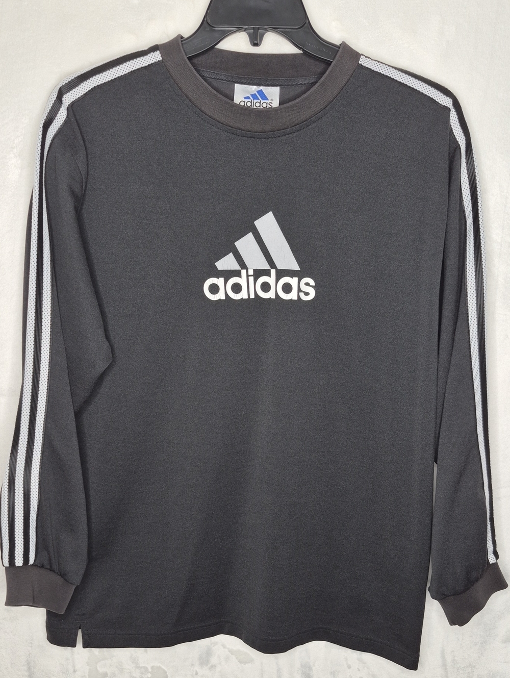 Vintage 90s Adidas Mesh Stripe Jersey Crewneck M